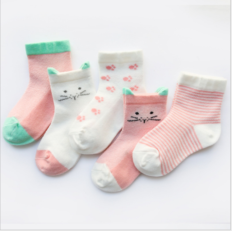 pink/white cotton socks girl version 2