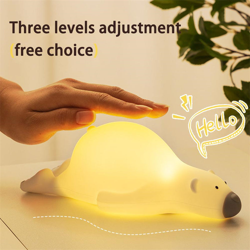 tapping the Lazy Bear night lamp