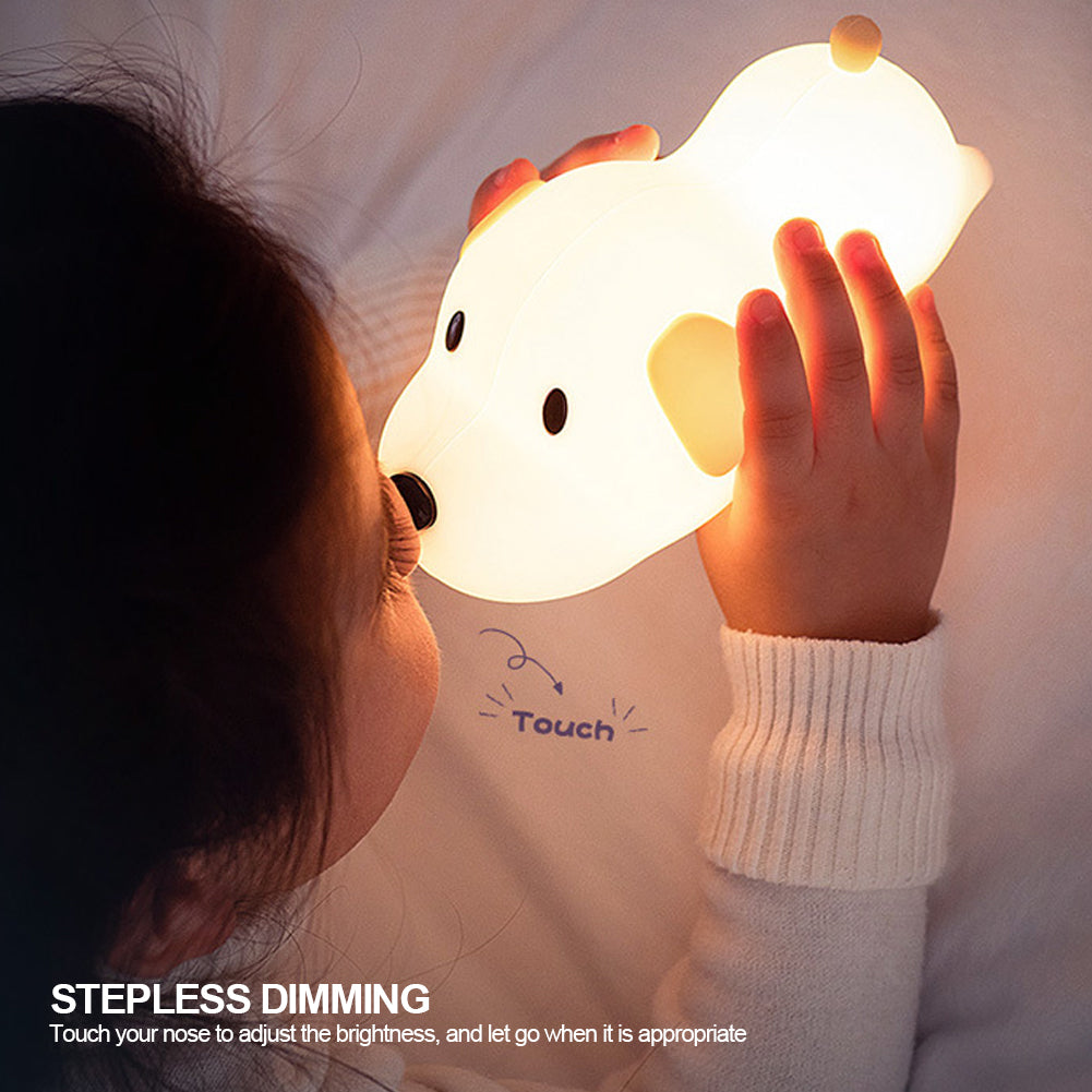 a girl and the Papa Puppy: Bedtime Night Light