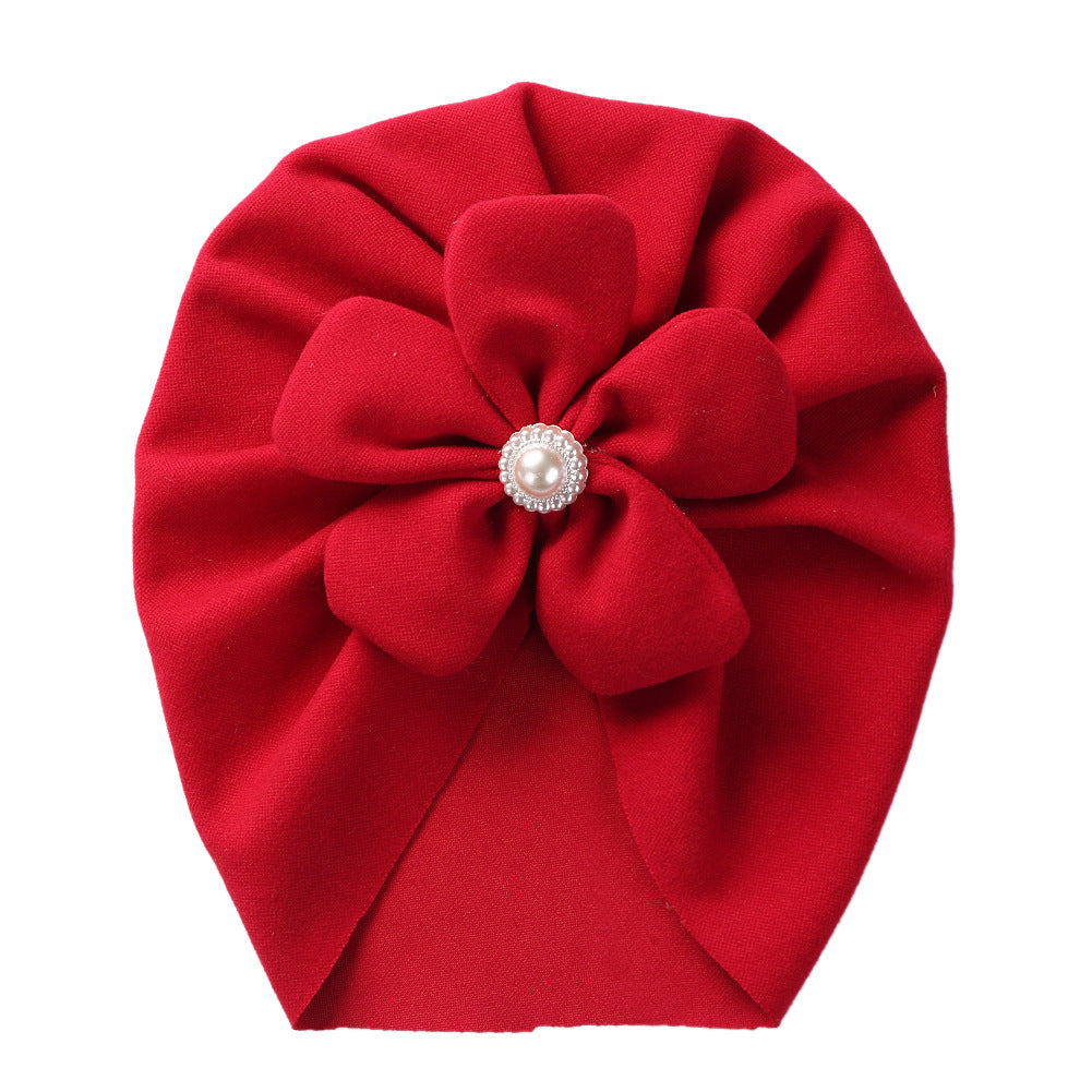 Baby Borderless Flower Hat red color